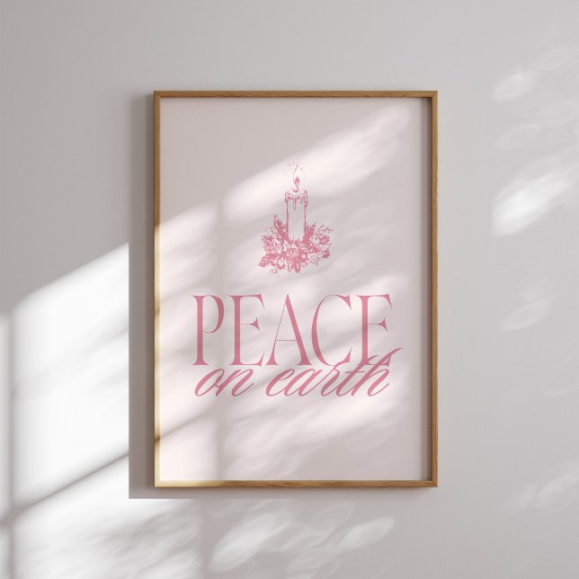 Pink Peace on Earth Candle Christmas Poster (Creator Uploaded)