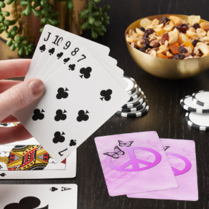 Pink Peace Playing Cards