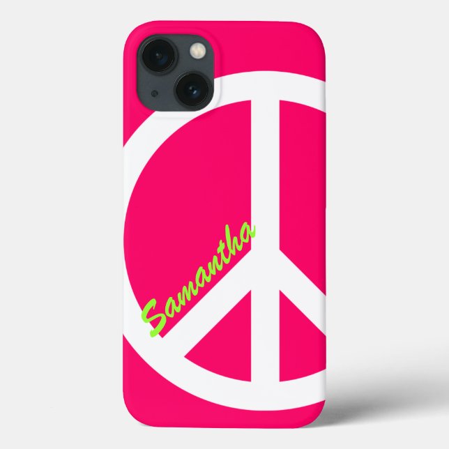 Pink Peace Sign Case-Mate iPhone Case (Back)
