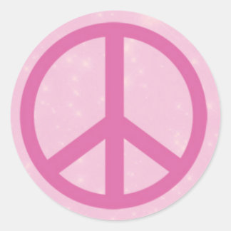 Pink Peace Sign.jpg Classic Round Sticker