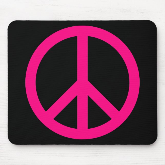 Pink Peace Sign Mousepad (Front)