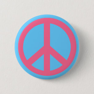 Pink Peace Sign Products 6 Cm Round Badge