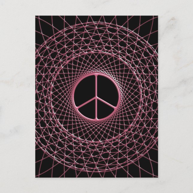 PINK PEACE SPIRAL POSTCARD (Front)