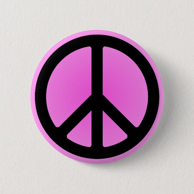 Pink Peace Symbol Button (Front)