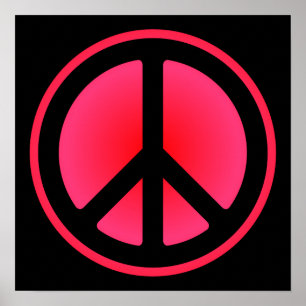 Pink Peace Symbol Poster