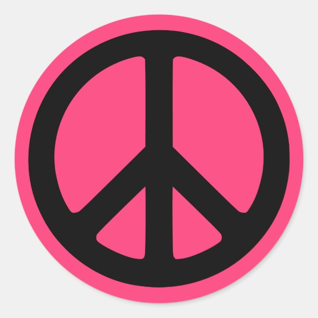 Pink Peace Symbol Stickers (Front)