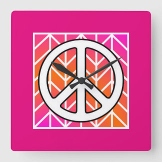 Pink Peace Wall Clock