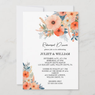 Pink Peach 70s 80s 90s Colourful Rehearsal Dinner Invitation