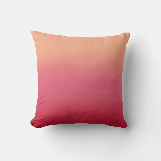 Pink & Peach Abstract Fall Colours Ombre Cushion (Front)