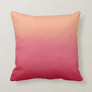 Pink & Peach Abstract Fall Colours Ombre Cushion