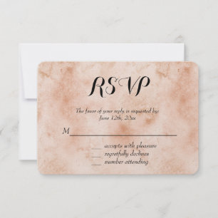 Pink Peach Abstract RSVP Card