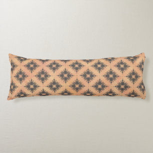 Pink, Peach, and Bronze Diamond Burst Pattern Body Cushion