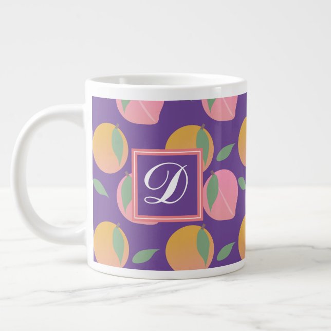Pink Peach and Oranges Large Coffee Mug (Left)