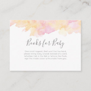Pink Peach Books for baby Baby Shower Insert Card
