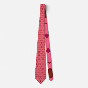 Pink Peach Brown Art Deco Valentine’s Day Fun Gift Tie