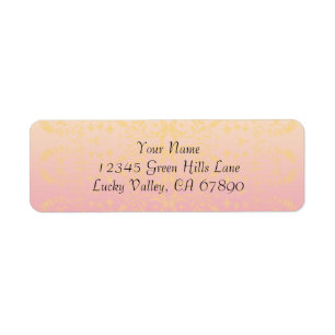 Pink Peach Custom Return Address Label Template