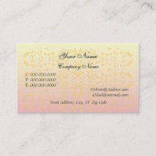 Pink Peach Damask Business Cards