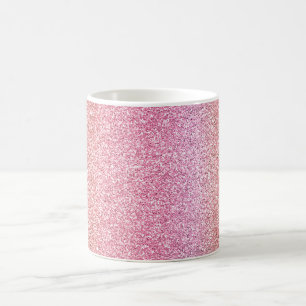 Pink Peach Faux Glitter Coffee Mug