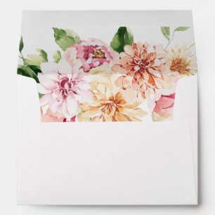 Pink & Peach Floral & Greenery Envelope