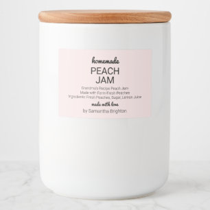 Pink Peach Jam Kitchen Pantry Mason Jar Canning Food Label