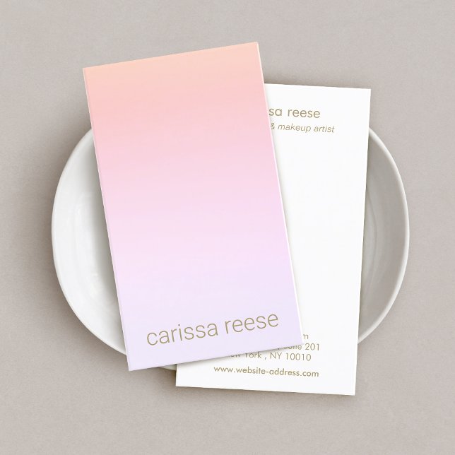 Pink Peach Minimalist Beauty Salon Business Card (Creator Uploaded)