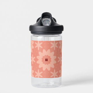 pink peach monogram water bottle