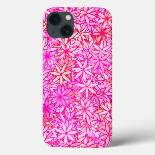 pink, peach, orchid and coral flowers iPhone 13 case