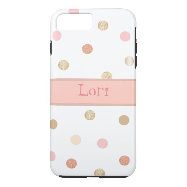 Pink & Peach Polka Dot Case-Mate iPhone Case (Back)
