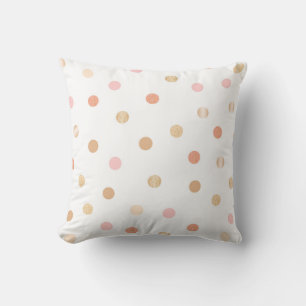 Pink & Peach Polka Dot Cushion