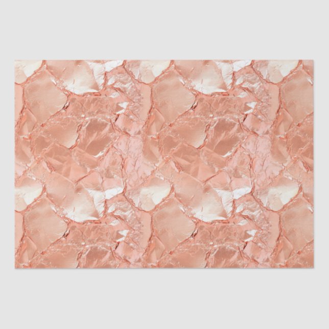 Pink Peach Rose Gold Glam Tissue Paper (Front)