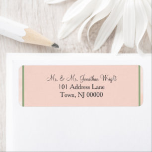Pink Peach Sage Wedding Return Address Label