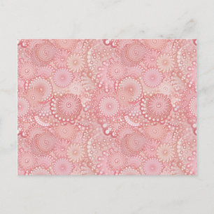 Pink, peach swirl pattern postcard