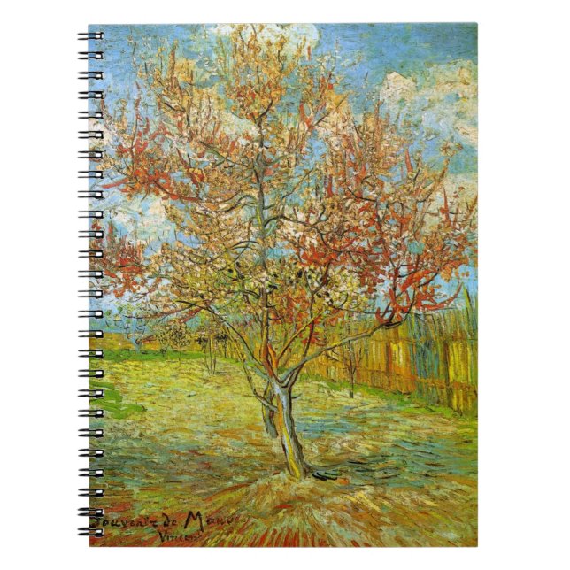Pink Peach Tree in Blossom by Vincent van Gogh Notebook (Front)