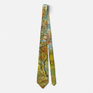 Pink Peach Tree in Blossom by Vincent van Gogh Tie