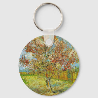Pink Peach Tree in Blossom Reminiscence of Mauve Key Ring