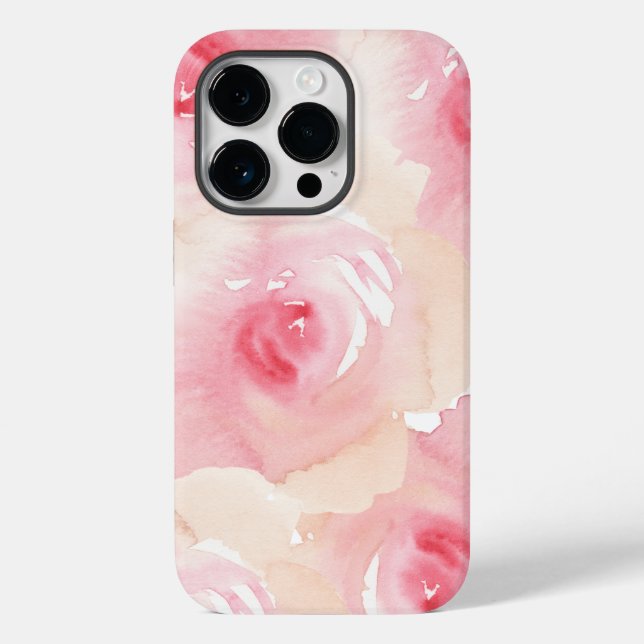 Pink Peach Watercolor Floral Case-Mate iPhone Case (Back)