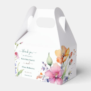 Pink Peach Yellow Blooms Favour Box