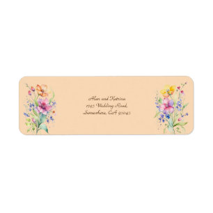 Pink Peach Yellow Blooms Return Address Label