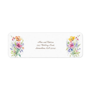 Pink Peach Yellow Blooms Return Address Label