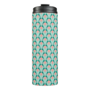 Pink Peach Yukka And Green Art Deco Pattern Thermal Tumbler