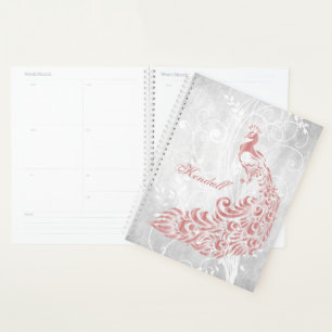 Pink Peacock Personalised Planner
