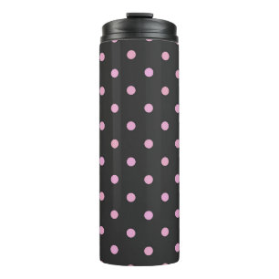 Pink Pearl and thunder gray polka dots Thermal Tumbler