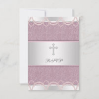 Pink Pearl Cross Baby Girl Baptism Christening RSV