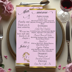Pink Pearl/Gold - Monogram & Thank You Menu