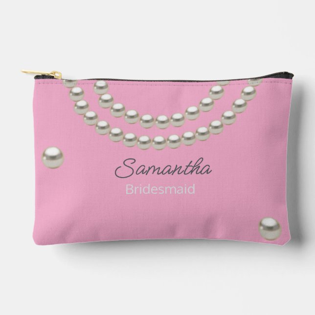 Pink Pearl Necklace  Accessory Pouch (Front)