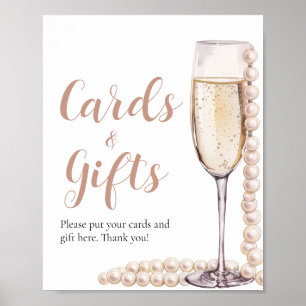 Pink Pearls and Prosecco Champagne Cards And Gifts Poster