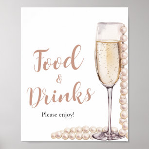 Pink Pearls and Prosecco Champagne Food and Drinks Poster