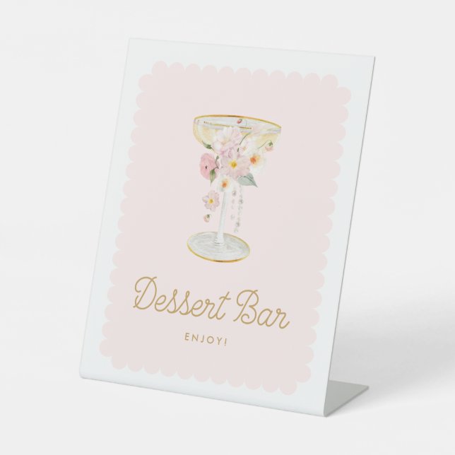 Pink Pearls and Prosecco Dessert Bar Sign (Front)