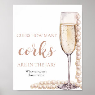 Pink Pearls and Prosecco Guess How Many Corks Game Poster