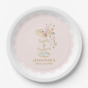 Pink Pearls and Prosecco Paper Plates